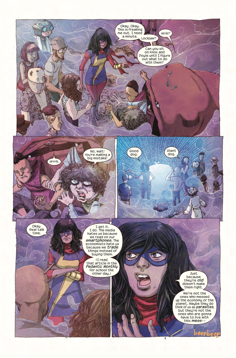 Illustration for article titled Exclusive Marvel preview: Kamala stands up for millennials in Ms. Marvel #10